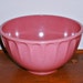 Vintage Boonton Melmac Bowl Raspberry Pink Thumbprint 1960's Kitchen Huge Size