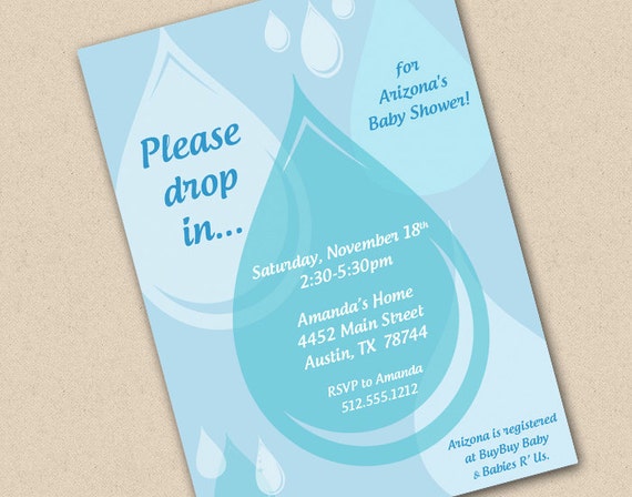 Raindrop Baby Shower Invitation