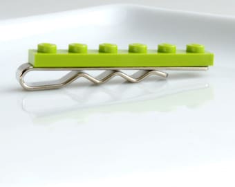 Novelty Tie Bar Lime Green Tie Clip for Weddings, Fun and Special Occasions - many more colours available