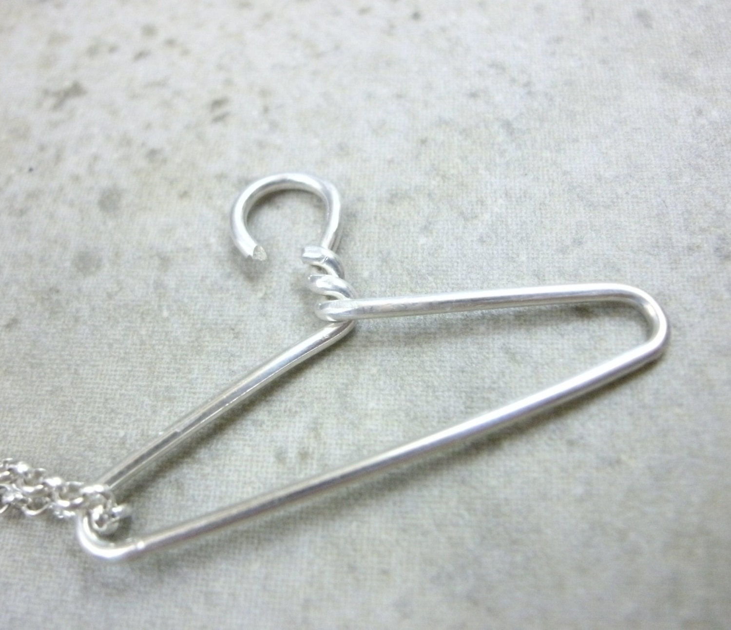 Coat Hanger Sterling Silver Necklace Wire Hanger 14k Gold