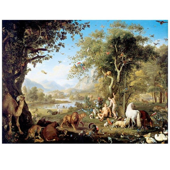 ADAM AND EVE handcut wooden jigsaw puzzle 10.5 by PersimmonPuzzles