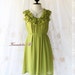 A Party III - Dress - Sweet Party Wedding Bridesmaid Cocktail Dinner Dress Olive Green Color Heart Ruffle Around Neck XS-M