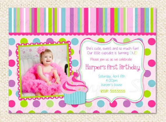 Cupcake Invitations 1St Birthday 2