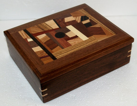 Walnut and Exotic Wood Jewelry Box 2 a Man's by BlackWoodWorks