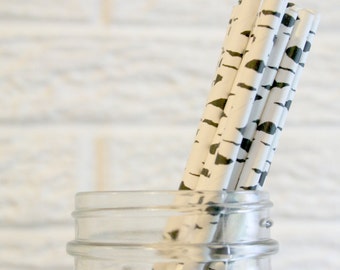Birch tree paper straws ... lumberjack baby shower, wild one first birthday party, rustic woodland wedding
