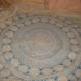 Huge Vintage Shabby Chic Ecru CROCHET Dinner Lunch Tablecloth Cream Circle