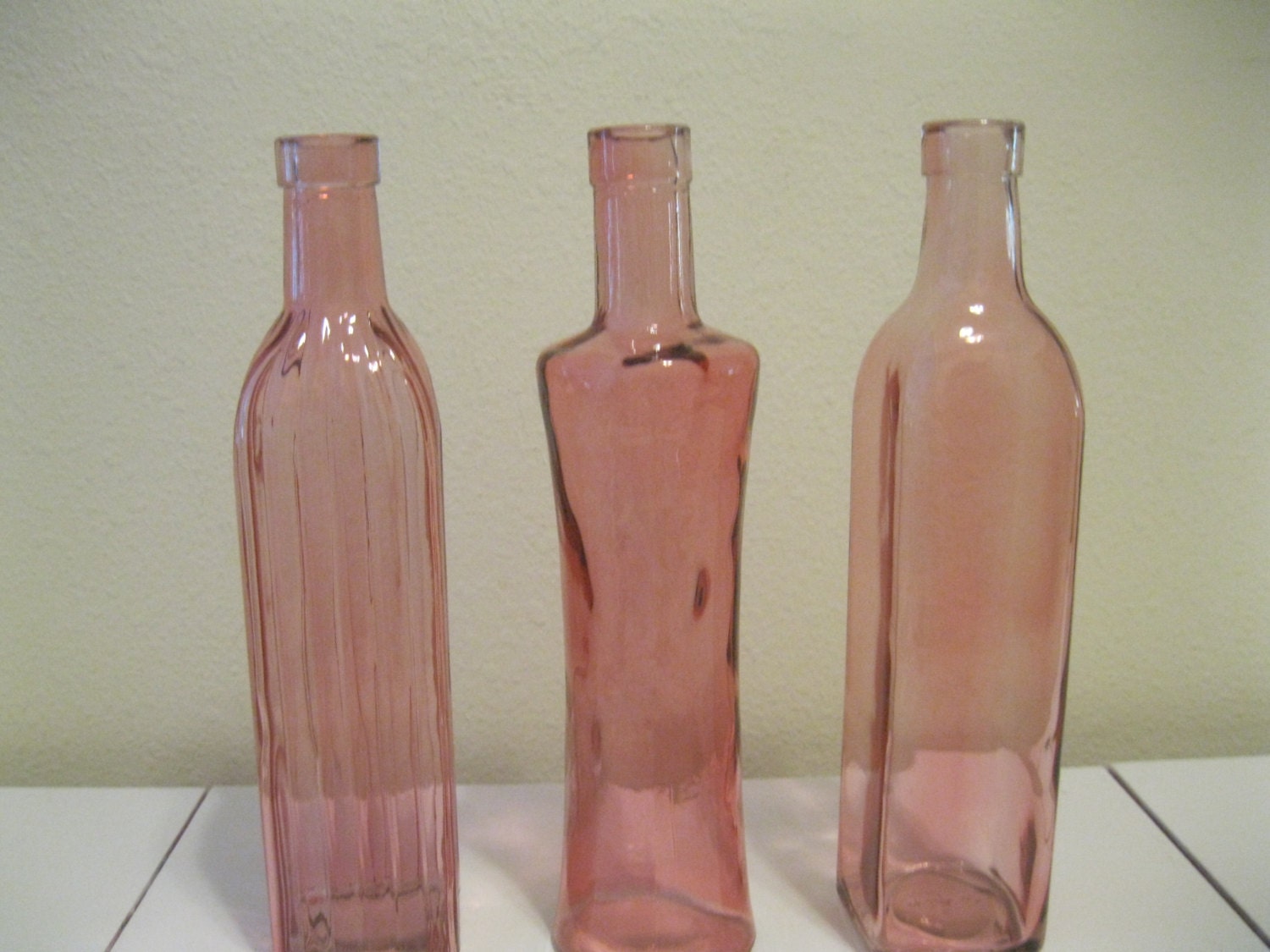 Pink Decorative Colored glass bottles floral Bud by BertoliBridal