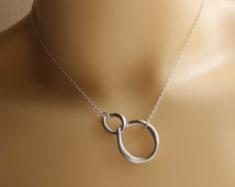 •LINKED• double terminated quartz + silver necklace (ADJ to 20