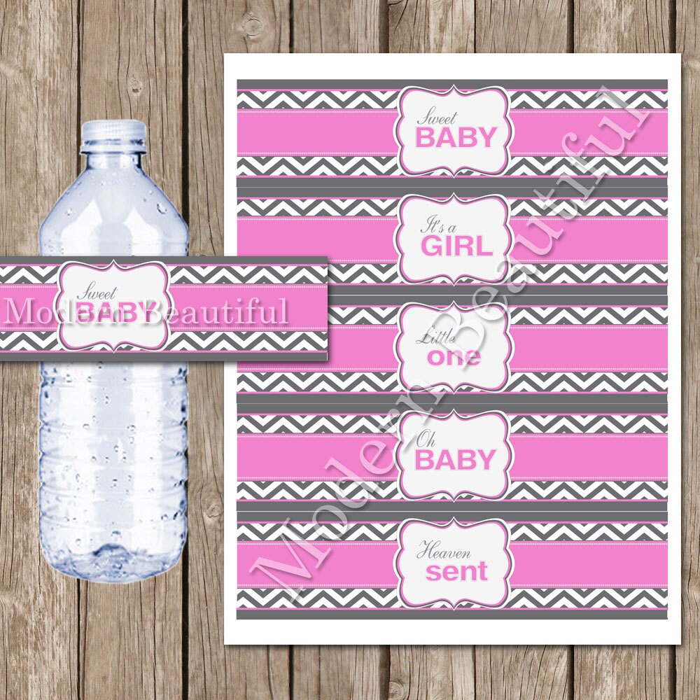 baby-shower-water-bottle-labels-pink-and-gray-water-bottle