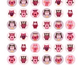 Valentine bottle cap images, owl bottlecap images, one inch circles - Digital collage sheet- Instant Download Il_170x135