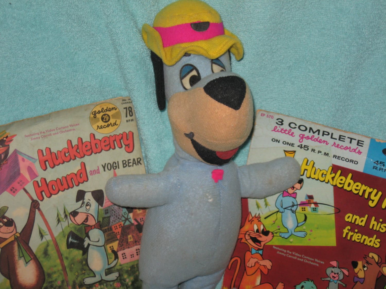 Great Collection Of Huckleberry Hound Dog Items Plush Doll