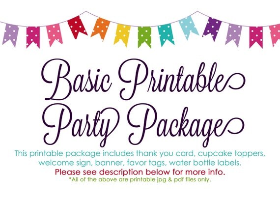 Basic Printable Party Package Il_570xn