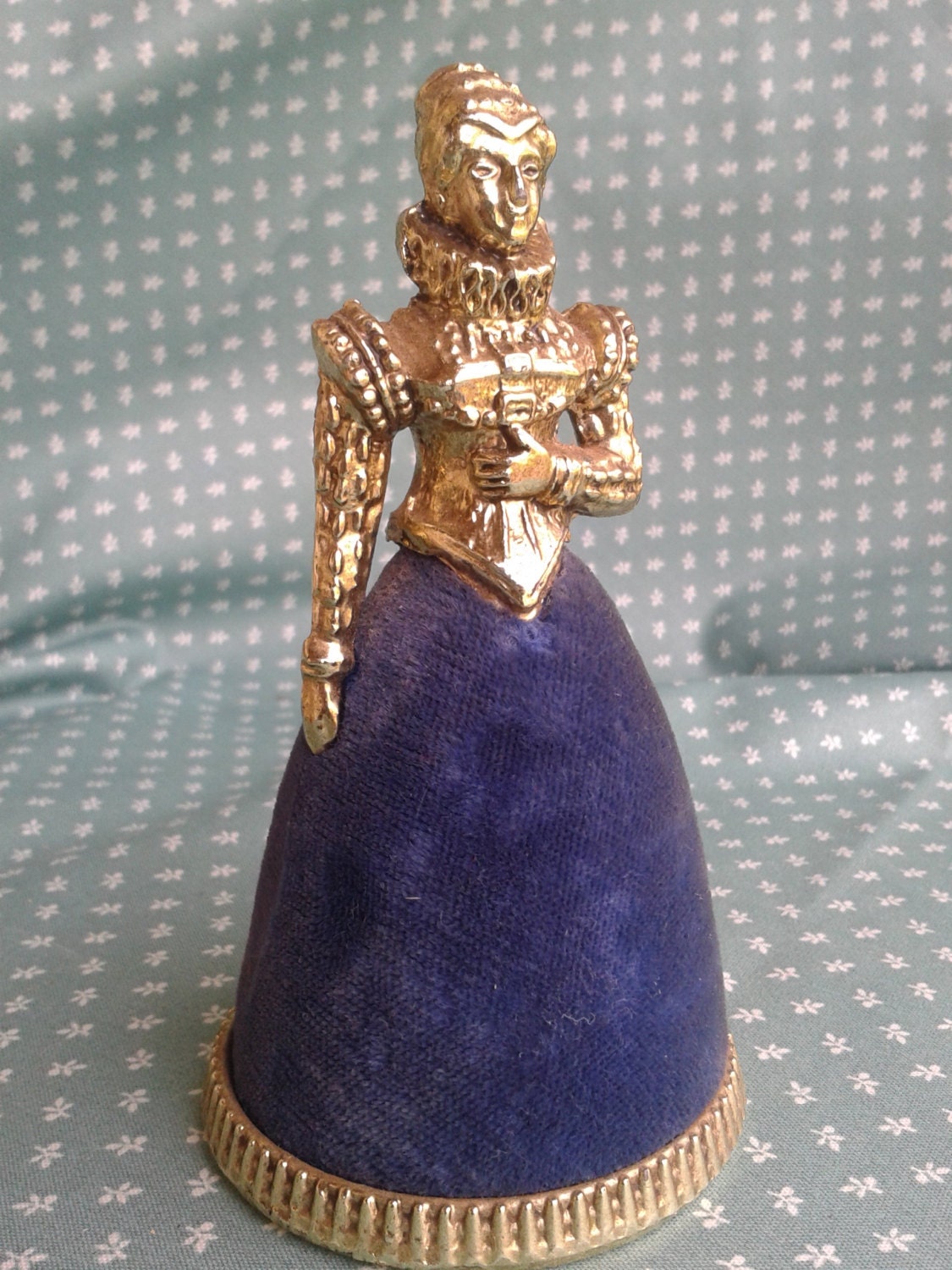 Vintage pin cushion Victorian Queen by GoldTone