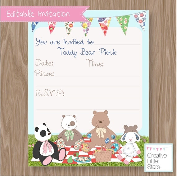 Teddy Bear Picnic Invitation Wording 9