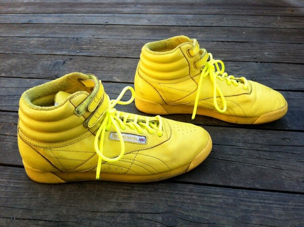 neon reebok high tops