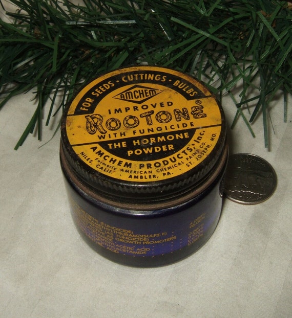 Vintage Rootone cobalt jar rootone Rootone Hormone Powder for