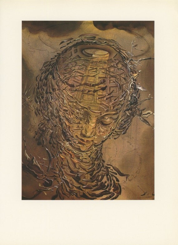 Raphaelesque Head Exploding Modern Art Dali Antique by KingPaper