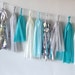 Aqua Tiffany Blue 27 Sparkle & Shine Tissue Tassel Garland
