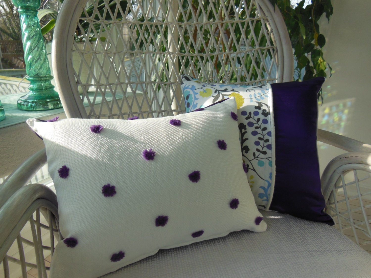 Teen Bedroom Pillow Purple Pillow Fuzzy by PillowscapeDesigns