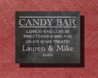 Chalkboard Wedding Candy Bar Sign