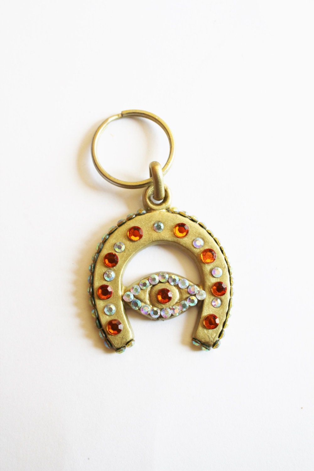 Horse shoe keychain horseshoe keychain Evil eye keychain