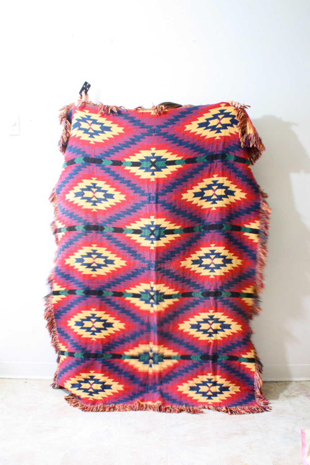 Vintage Retro Navajo Bohemian Aztec Blanket