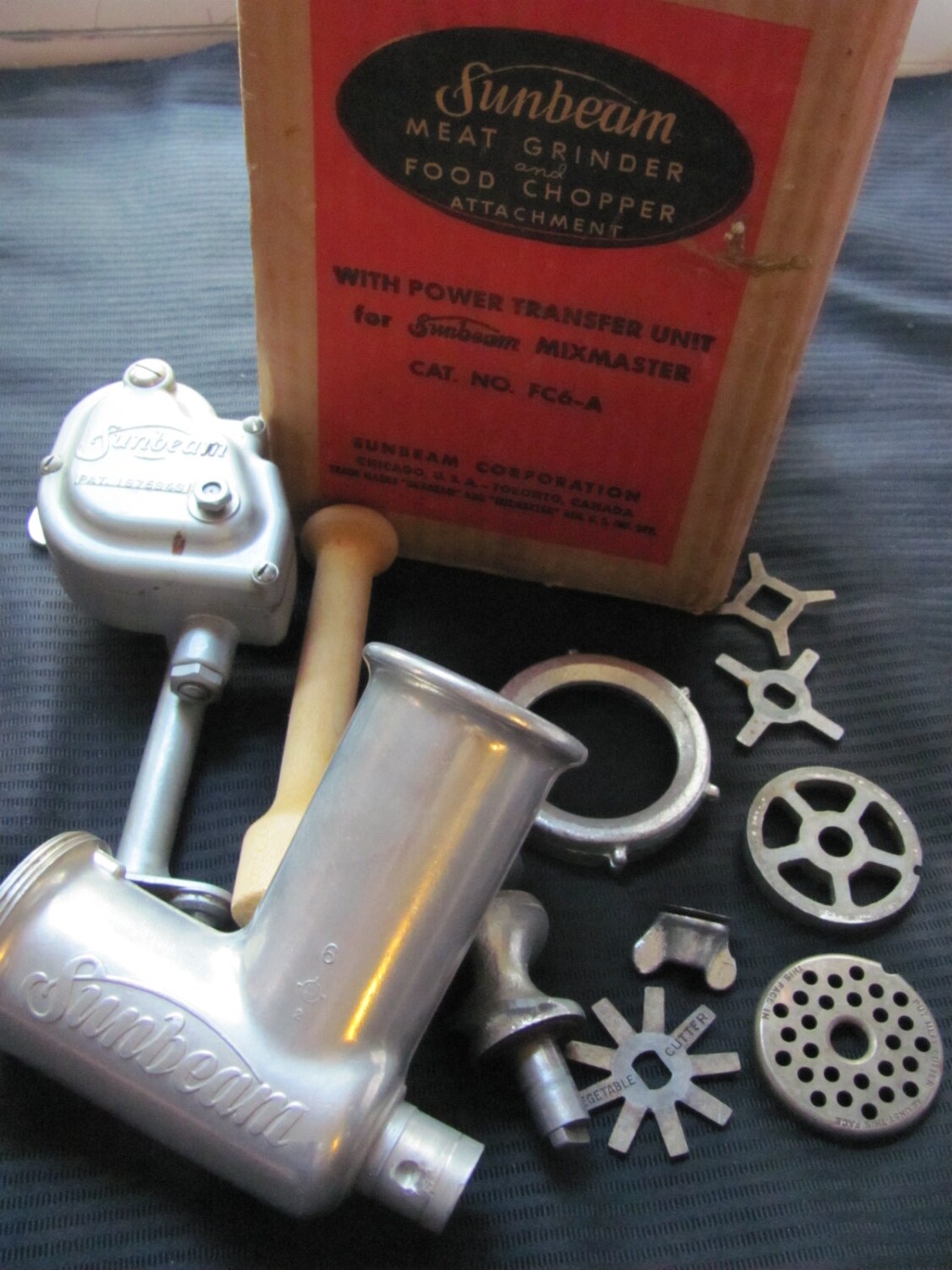Vintage Sunbeam Meat Grinder Food Chopper Attachment For