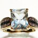 Aquamarine engagement ring, aquamarine ring, gold ring, birthstone ring, blue, s6 "Blue Corvette"