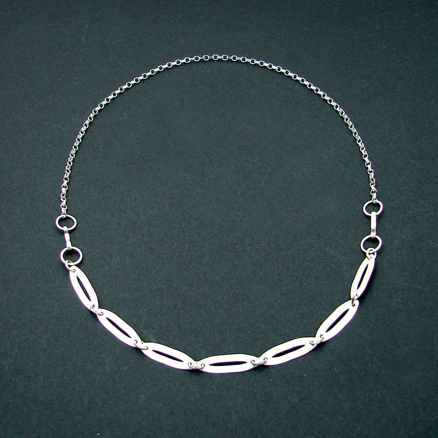 silver ellipses necklace or bracelet