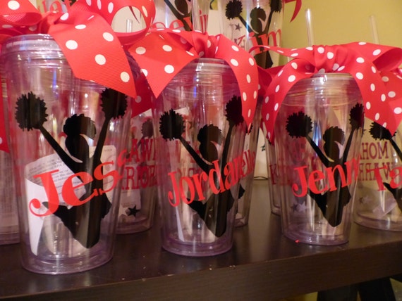 tumblers and cups Personalized Banquet Tumblers with straw Gifts Cheerleader