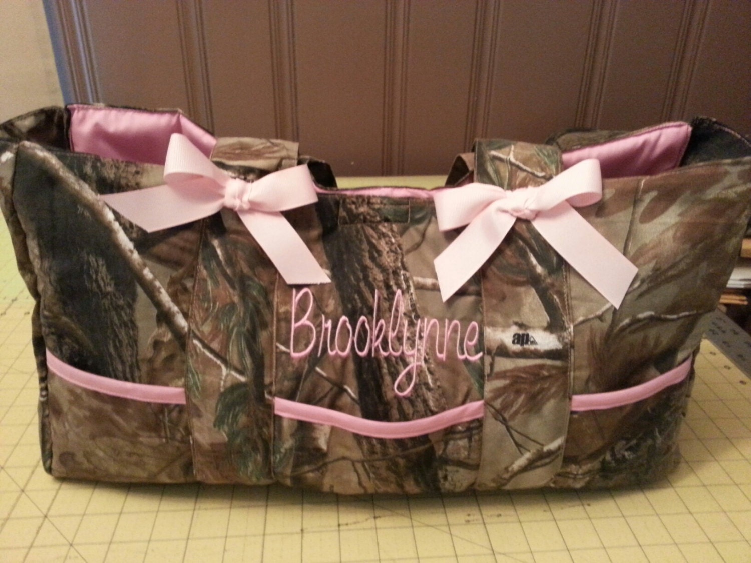 white camo diaper bag