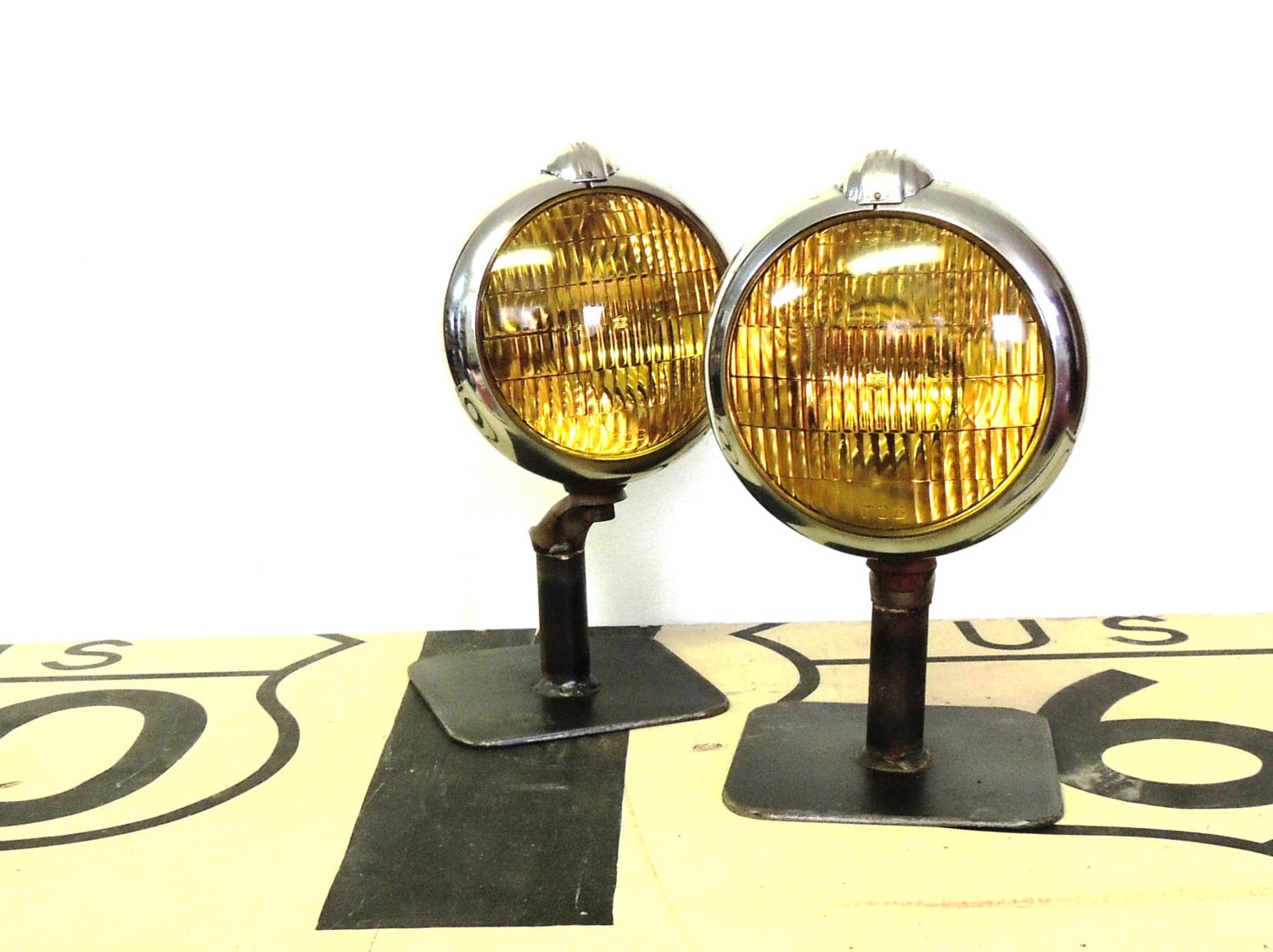 Amber Fog Light Vintage Lights 1940s Mounted Fog Lights