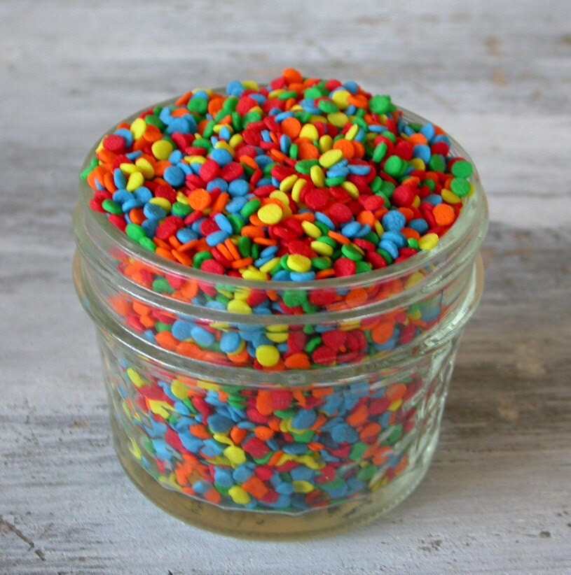 Sprinkles, 6 oz Primary Bright Sequins Edible Confetti Quins For Cupcakes Cookies Cake
