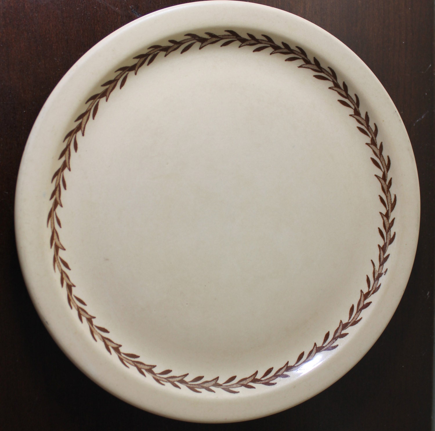 vintage walker china brown garland plate e704 vintage walker china brown garland plate e704