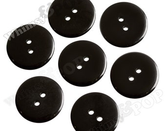25 - Black Buttons for Sewing Scrapbooking and More, 23mm Buttons, Sewing Buttons, 2 Hole Buttons, Colorful Kids Craft Buttons (R2-124)