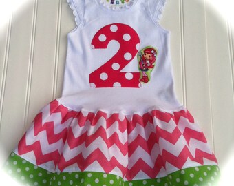 Items similar to Strawberry Shortcake Tank with 4-Tier Skirt Combo ...