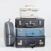 Mid Century Navy Blue Suitcase