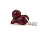 Romantic Red Christmas, holiday Lampwork Heart Pendant