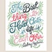 8x10-in Audrey Hepburn Quote Illustration Print.