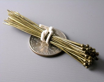 HEADPIN-AB-45MM - 300 Antique Bronze Ball End Headpins (24 guage) - 1.75 inches