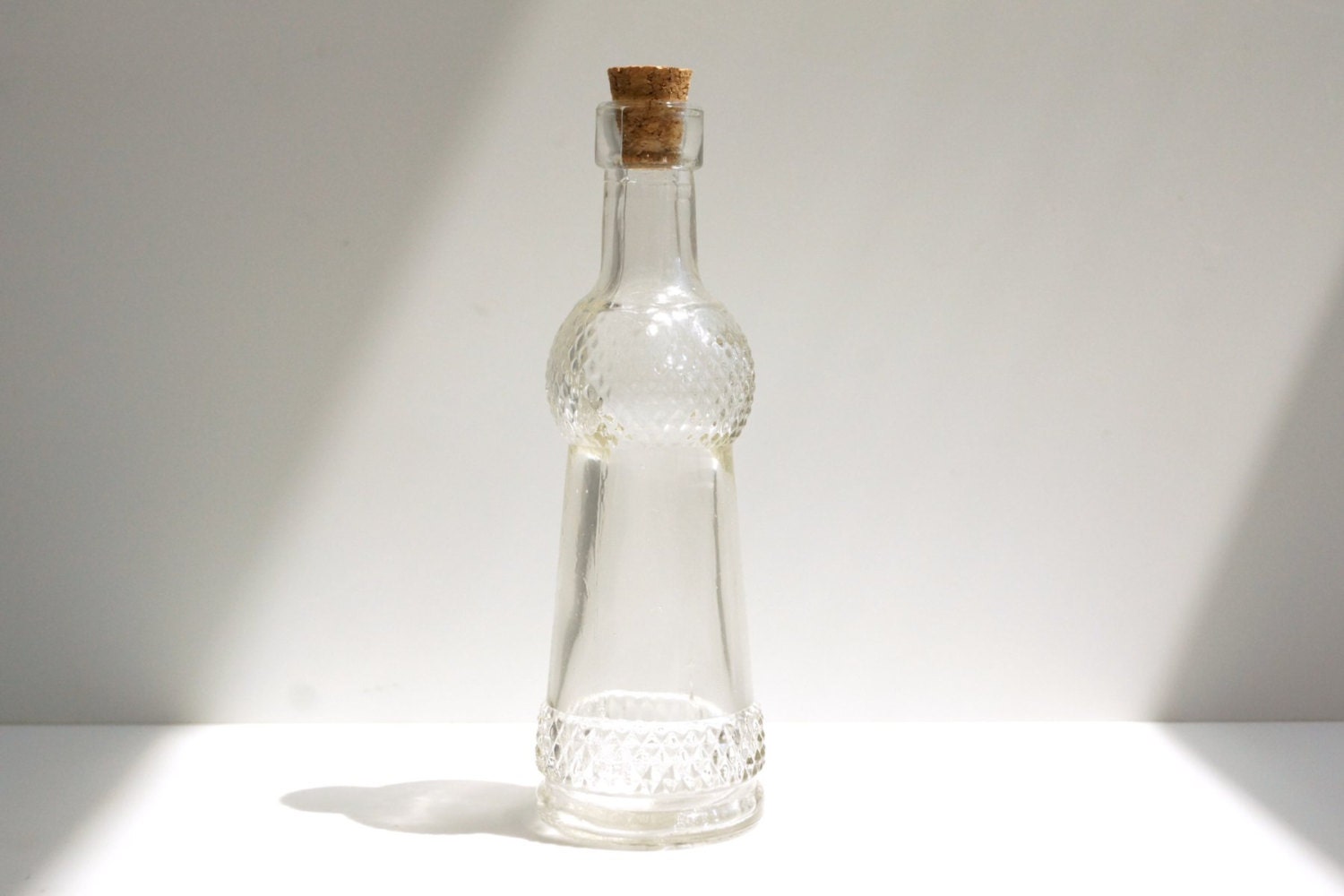 Decorative Clear Glass Bottle with Cork 5 tall Style