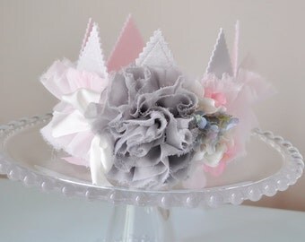 Girls Ruffled Bloom Crown, Birthday, Special Occasion, Photo Prop