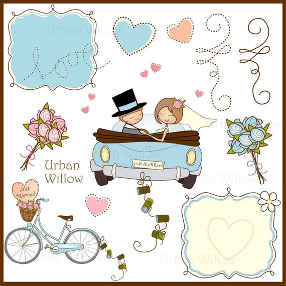 clipart just married car - photo #36