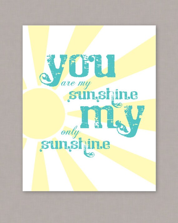PRINTABLE 8x10 You are my Sunshine Poster PDF