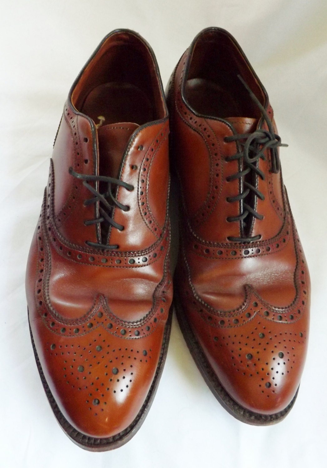 vintage Brown FootJoy Wingtip Lace Up Brogues Oxford Shoes