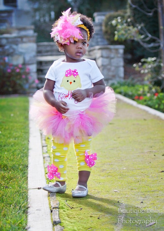 Baby Girl Easter Tutu Outfit Hot Pink Chickie tutu