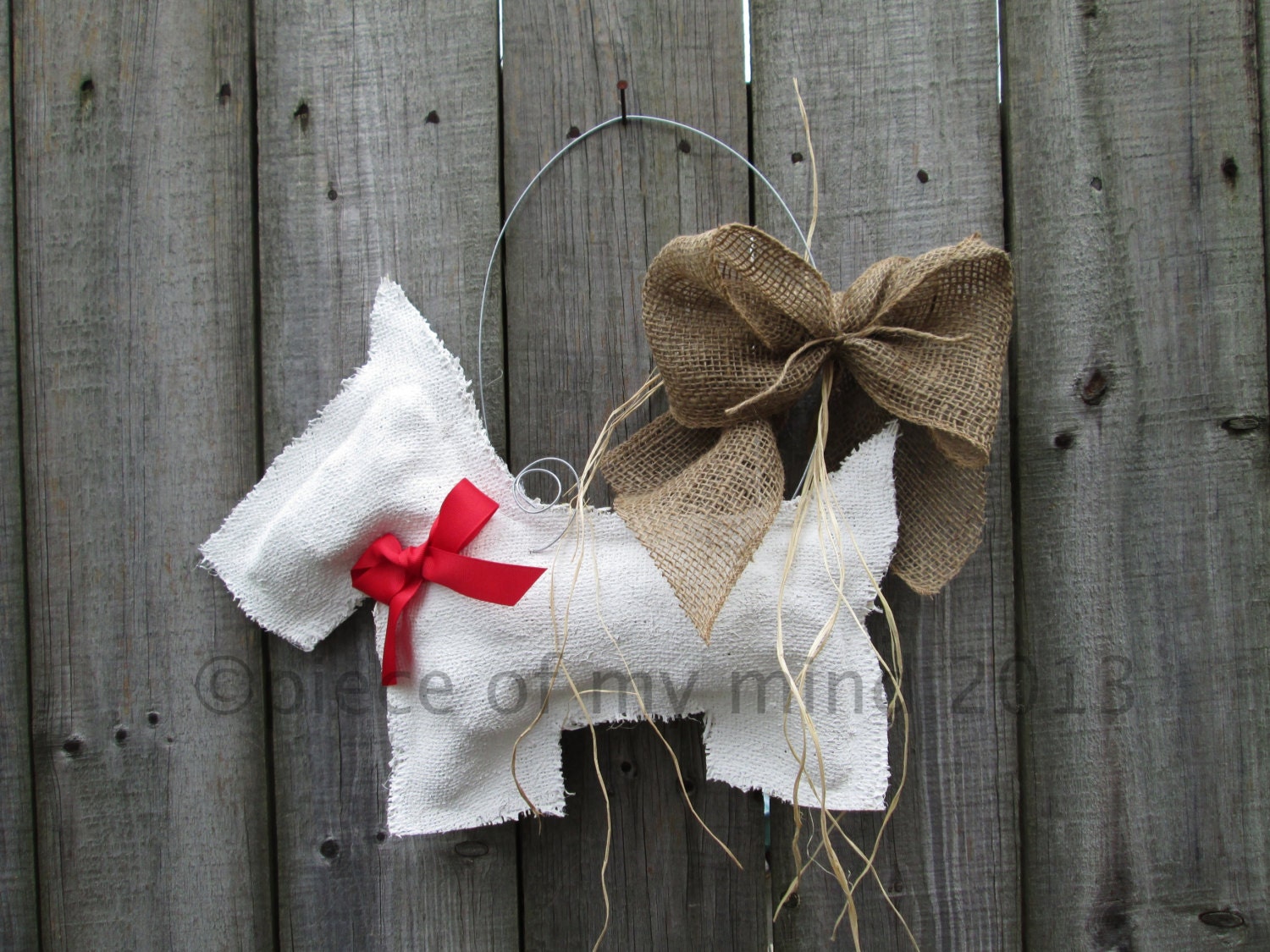 Dog Burlap Door Hanger by nursejeanneg on Etsy