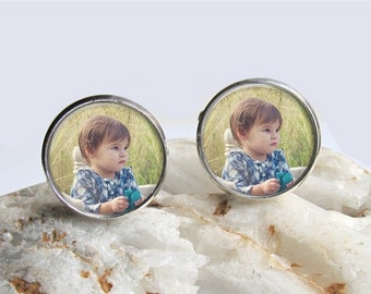 Custom Cufflinks, Photo Cufflinks, Mens Cuff links, Groom Cufflinks