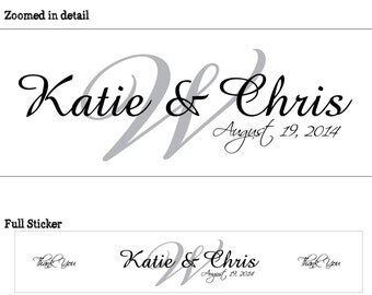 50 Personalized Glossy WATERPROOF Wedding Water Bottle Labels - many designs to choose from - change designs to any color or wording WW-038