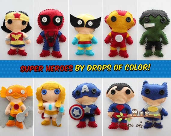 large stuffed superheroes